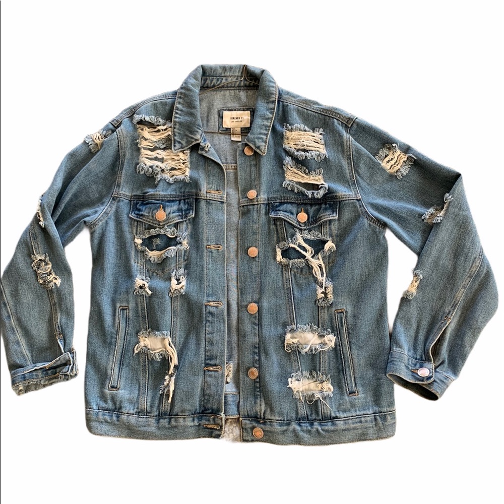 Denim jacket destroyed